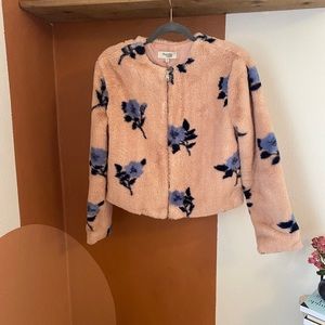 Furry pink zip jacket